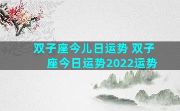 双子座今儿日运势 双子座今日运势2022运势